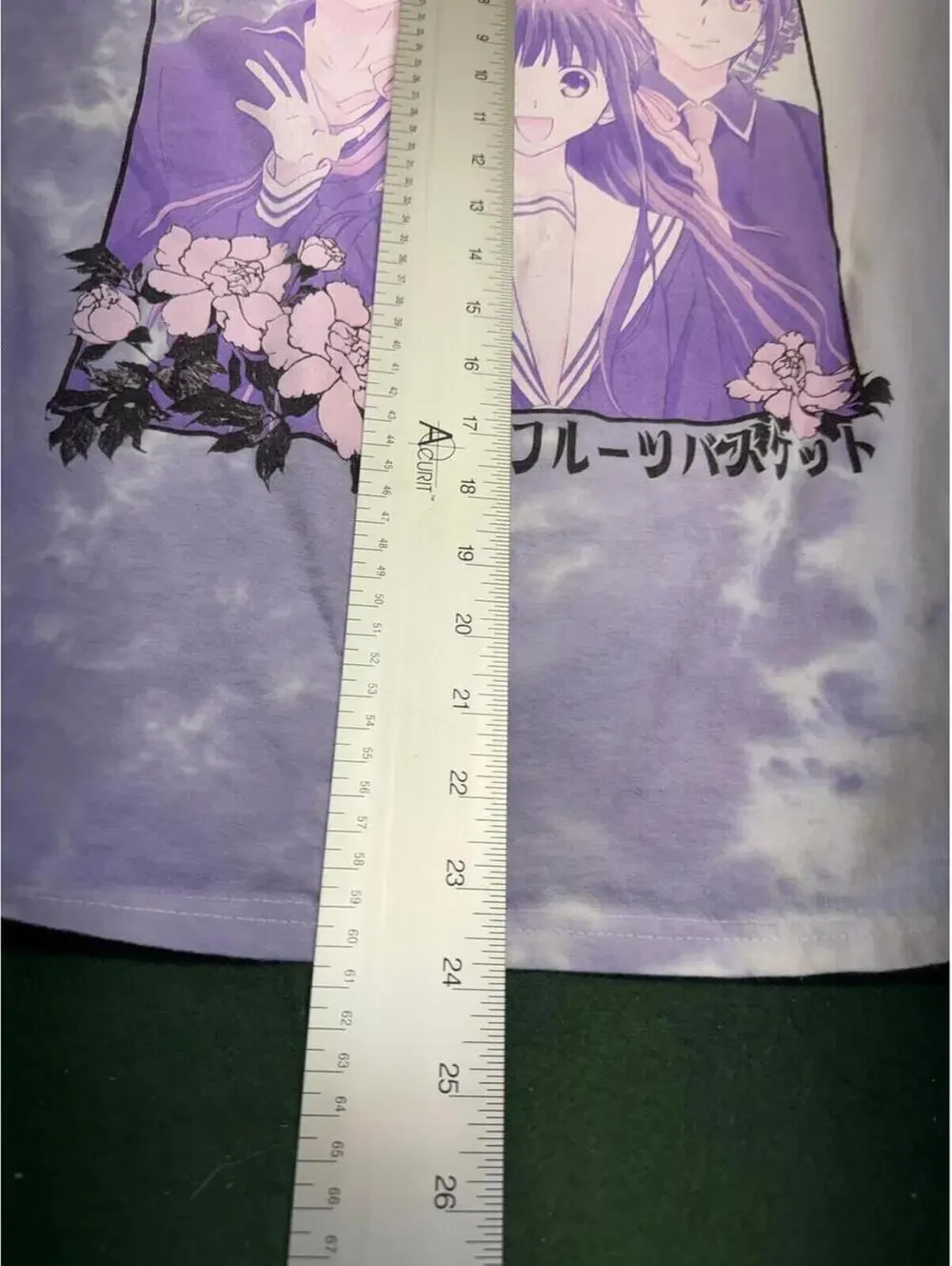 Fruits BasketShirt Unisex L Crunchyroll Tie Dye Anime Graphic Purple White Tee